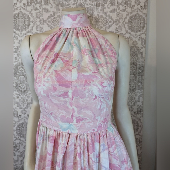True Vintage Pink & White Floral Fit & Flare 1950s Cotton Sun Dress size 0-2 - Picture 6 of 15